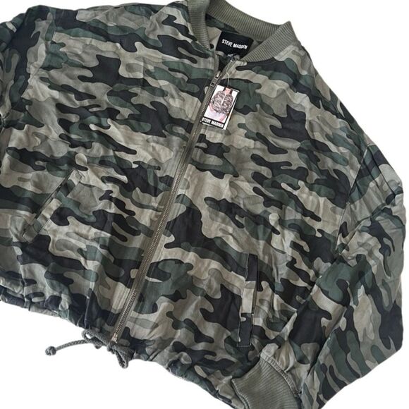 Steve Madden Green Desert Sage Camouflage Full Zip Jacket Size Medium NWT - Picture 1 of 9